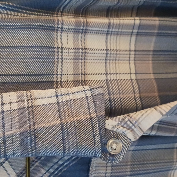 Francescas Collection, blue/gray plaid, long. Never worn, size Medium - Picture 4 of 5